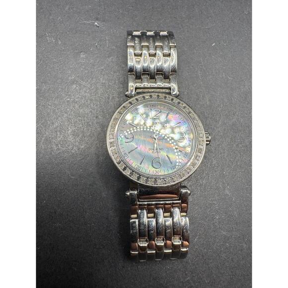 Anne Klein New York Diamond Swiss Watch Ladies 763S 28.5mm 5 3/4" Silver Tone - Picture 2 of 12